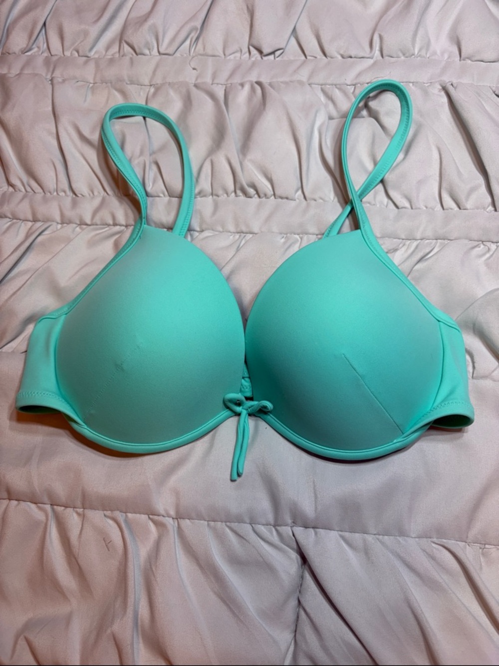 Victoria's Secret Mint Green Teal PushUp Bikini Top Size 36D